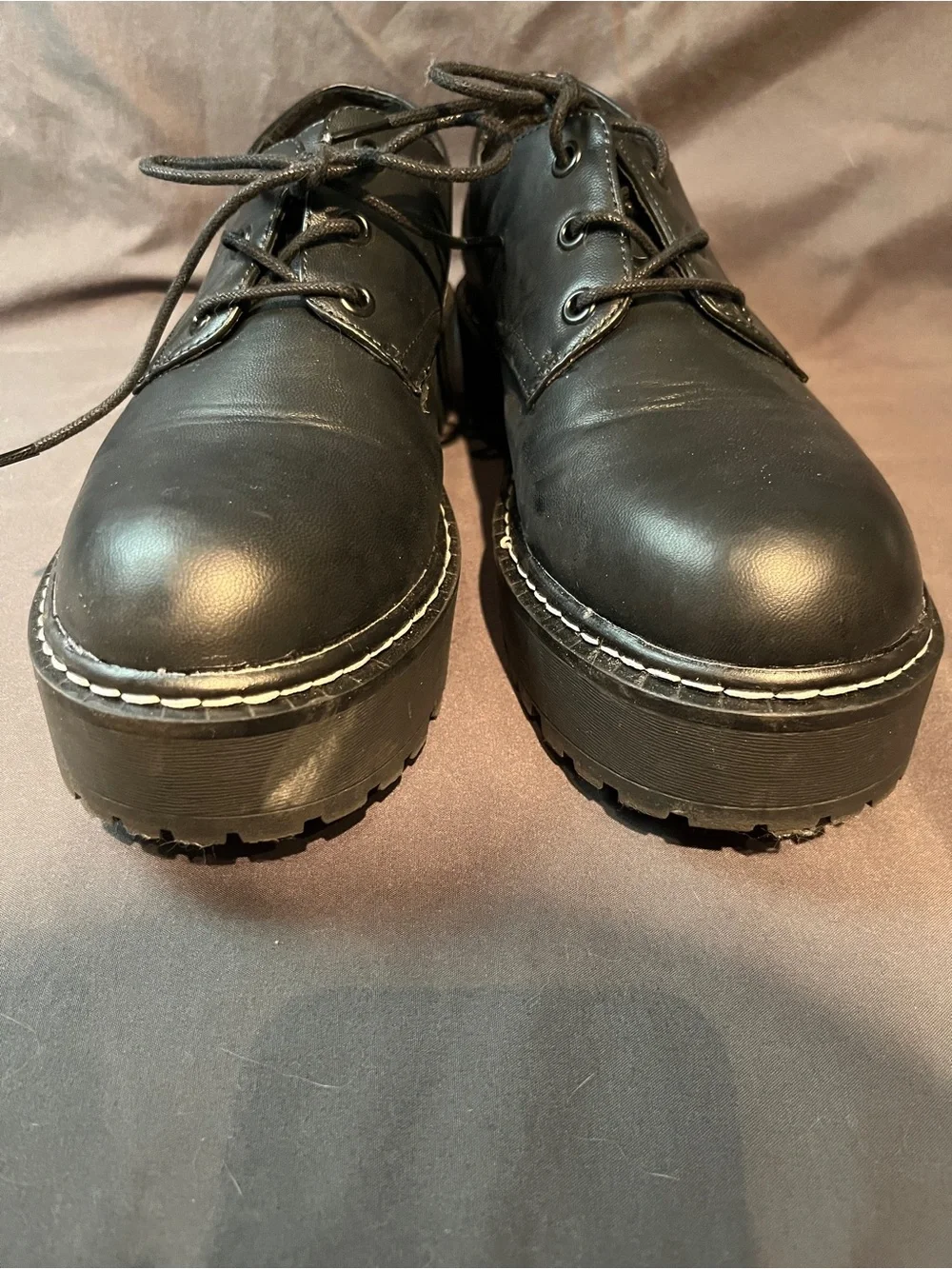 Wild Pair Black Platform Lace-Up Oxfords